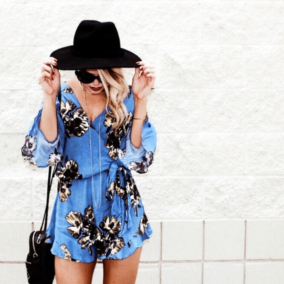 Free People Pants - Free People All the Right Ruffles Floral Romper